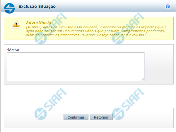 Justificar Exclusão