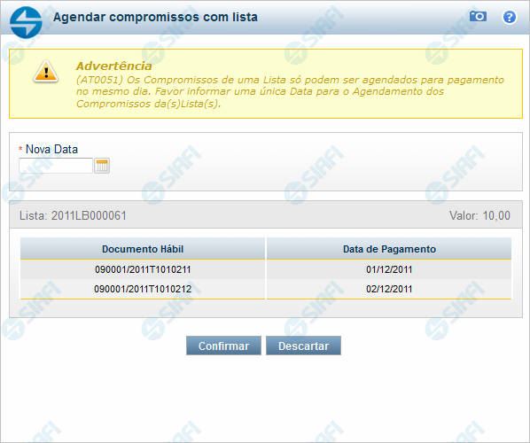 Agendar Compromissos com Lista
