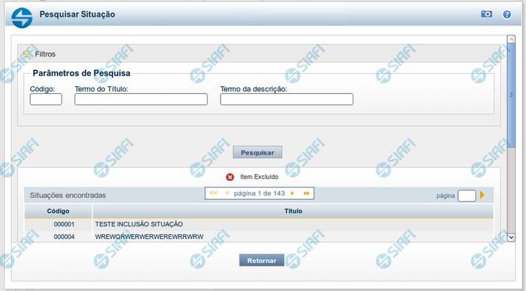 Lupa: Código da Situação