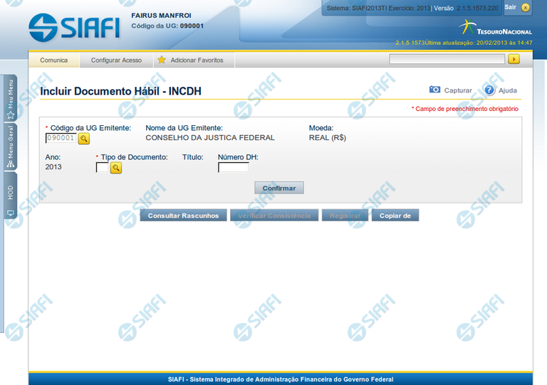 Incluir Documento Hábil - INCDH
