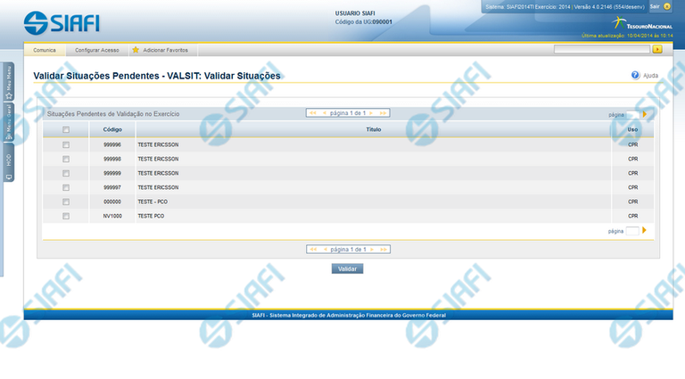 VALSIT - Validar Situação Pendente