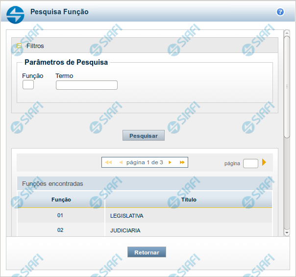 Pesquisa Funções