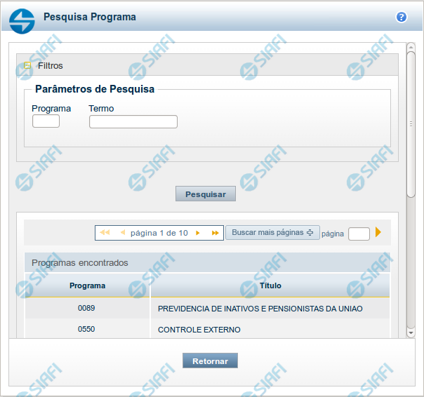 Pesquisa Programas