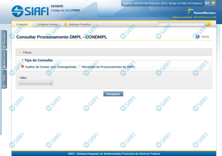 Consultar Processamento DMPL - CONDMPL