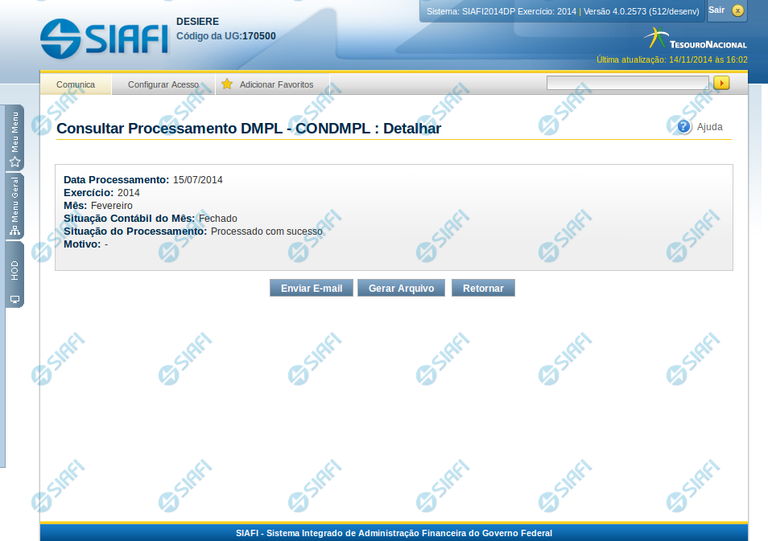 Consultar Resultado do Processamento da DMPL