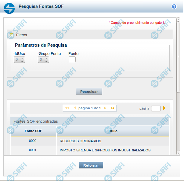 Pesquisa Fontes SOF
