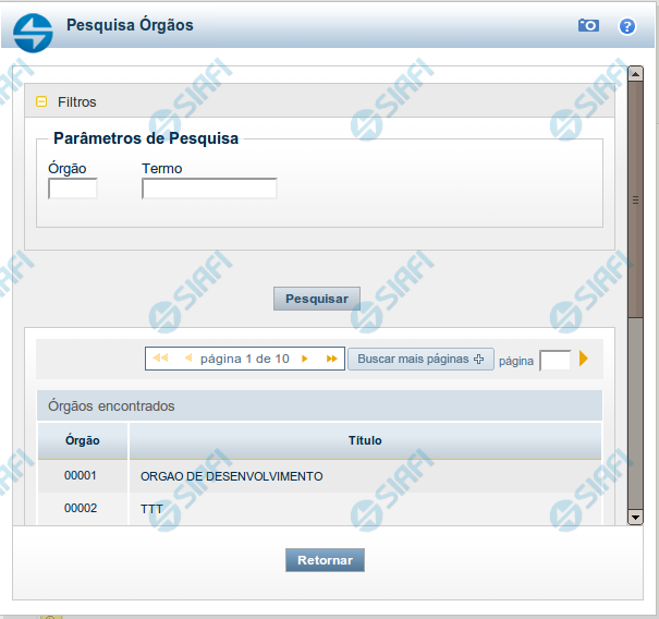 Pesquisa Órgãos