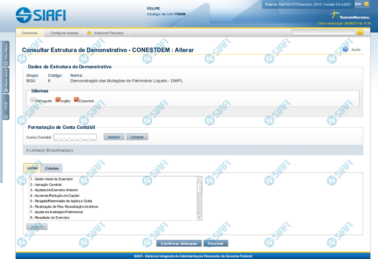 Manter Demonstrativo Matriz
