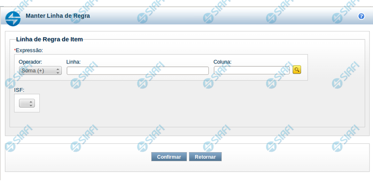 Manter Linha Regra de Item