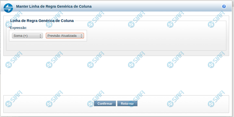 Manter Linha de Regra Genérica de Coluna