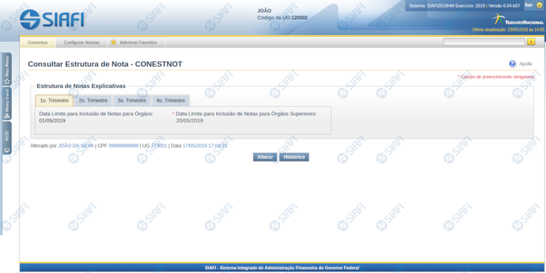 Consultar Estrutura de Nota – CONESTNOT