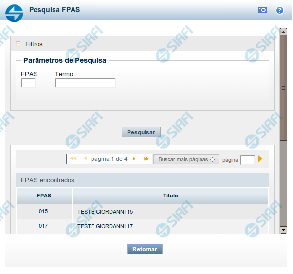 Pesquisa FPAS