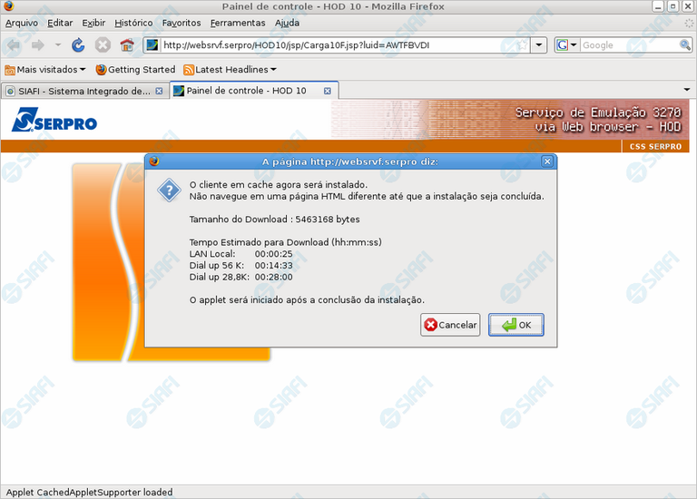 Baixando o HOD